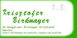 krisztofer birkmayer business card